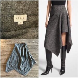 Le Lis Gray Asymmetrical Women's Skirt XS